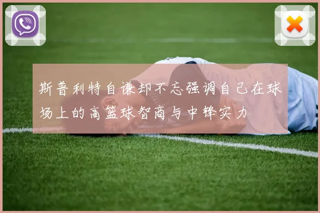 斯普利特自谦却不忘强调自己在球场上的高篮球智商与中锋实力